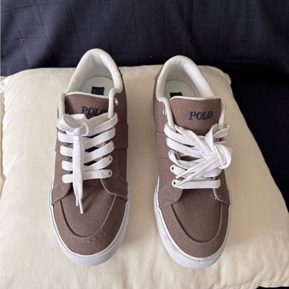 Polo by Ralph Lauren Brown and White Sneakers Retro Style